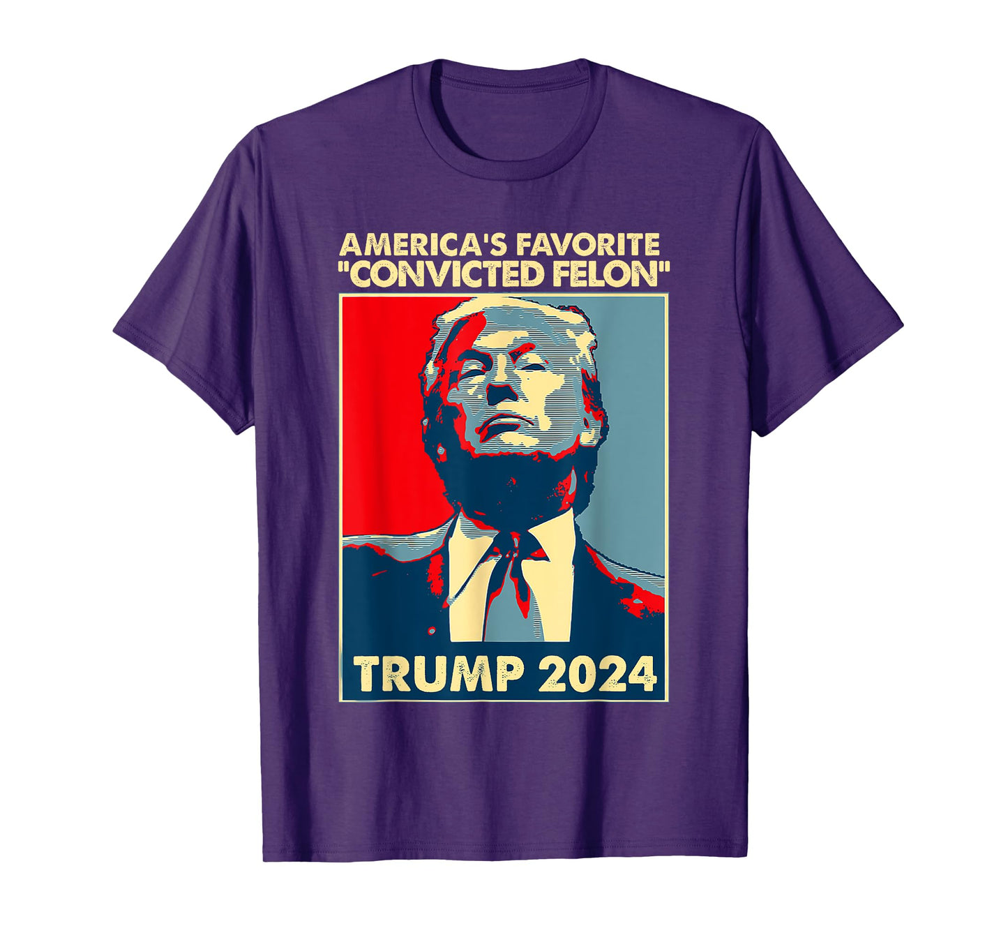 Trump 2024 America's Favorite Convicted Felon American Flag T-Shirt