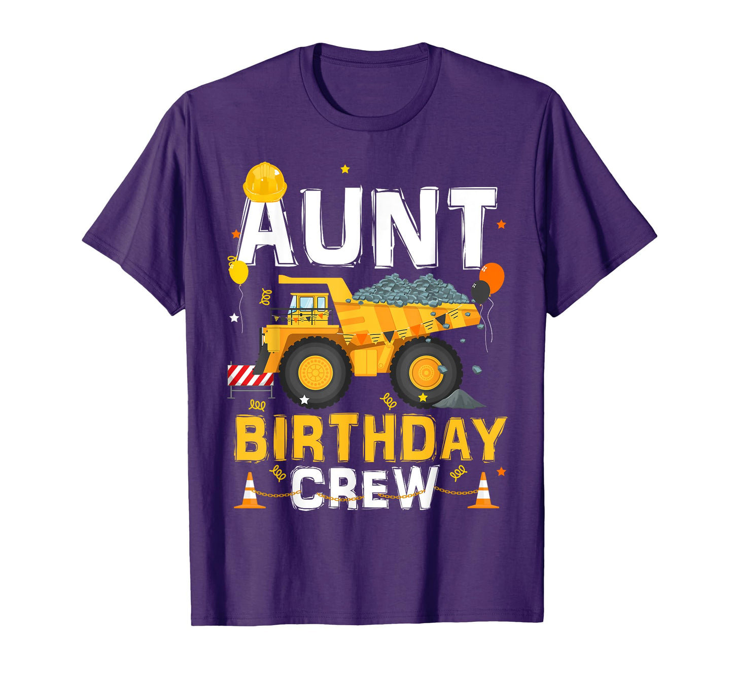 Aunt Birthday Crew Auntie Matching Construction B-day Boy T-Shirt