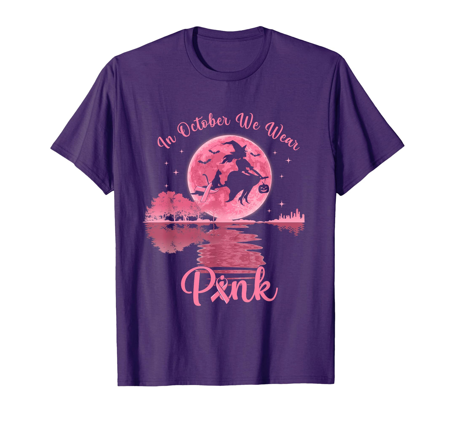 In October We Wear Pink Witch Breast Cancer Awareness T-Shirt