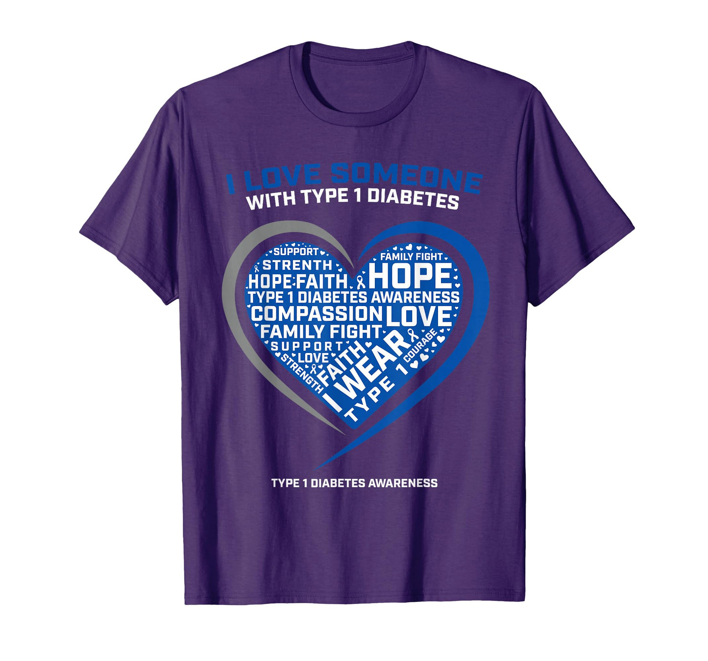 T1D Men Women Youth Kids Diabetic Type 1 Diabetes Awareness T-Shirt
