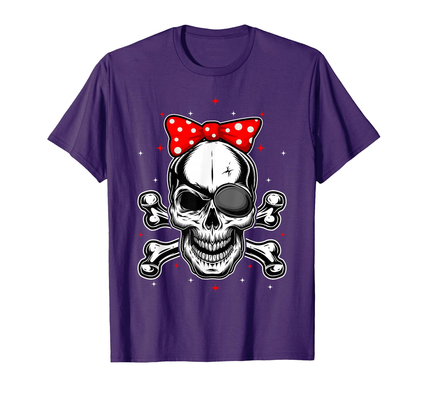 Women & Girls Cute Pirate Skull Crossbones T-Shirt