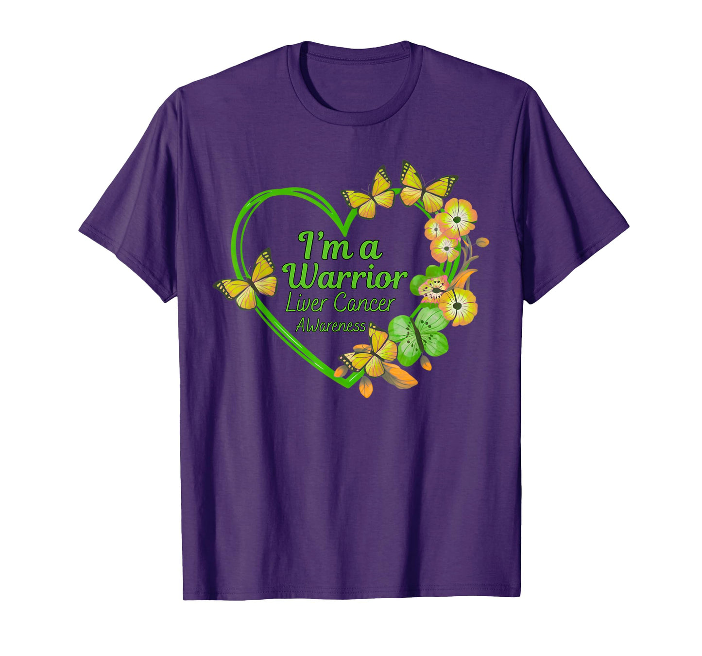 I Wear Green Flower Support Liver Cancer Awareness T-Shirt