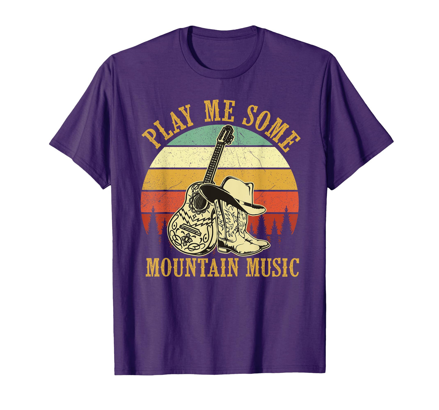 Play Me Some Mountain Music Guitar Western Country T-Shirt