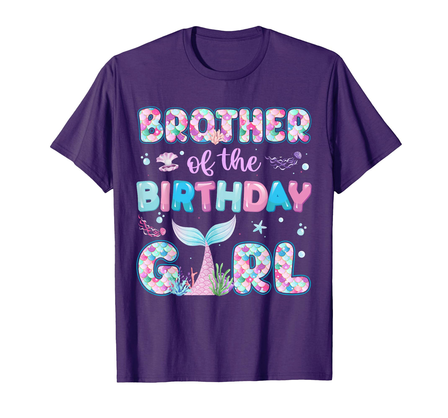 Brother Of The Birthday Mermaid Girl Family Matching Party T-Shirt