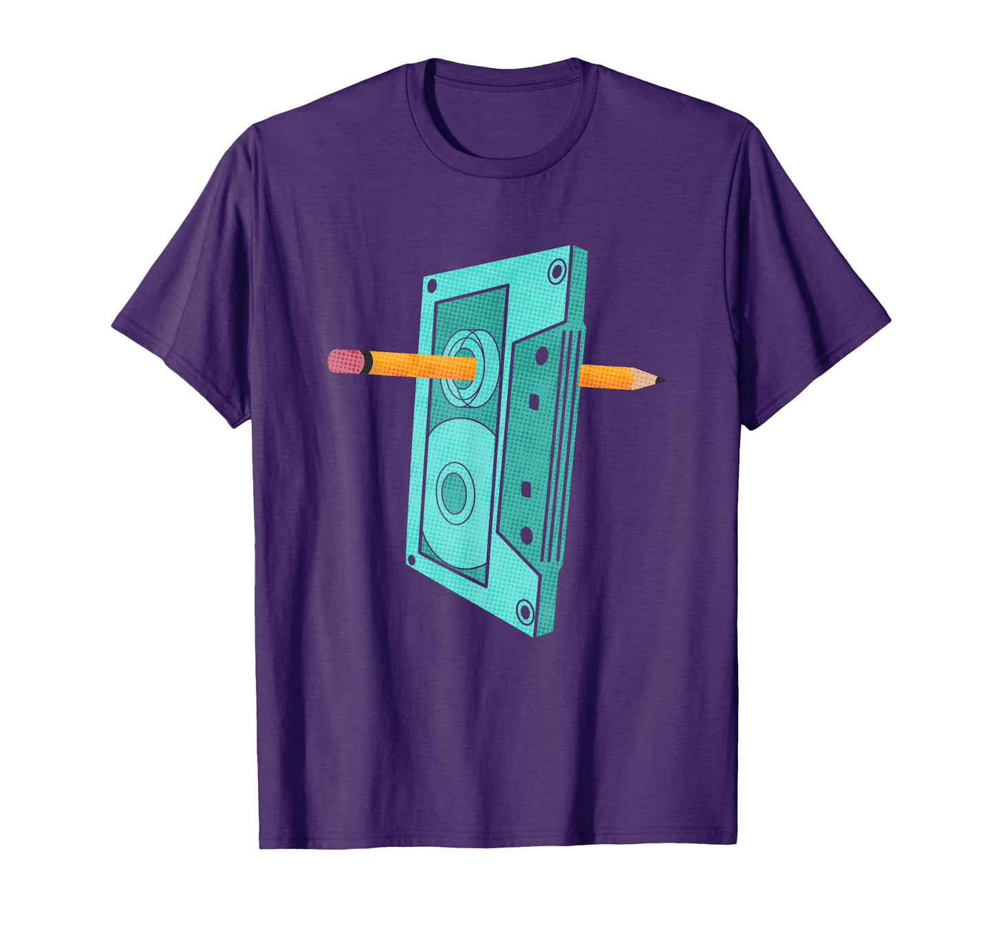 Vintage Rewind Funny 80s 90s Cassette Pencil Gift Men Women T-Shirt