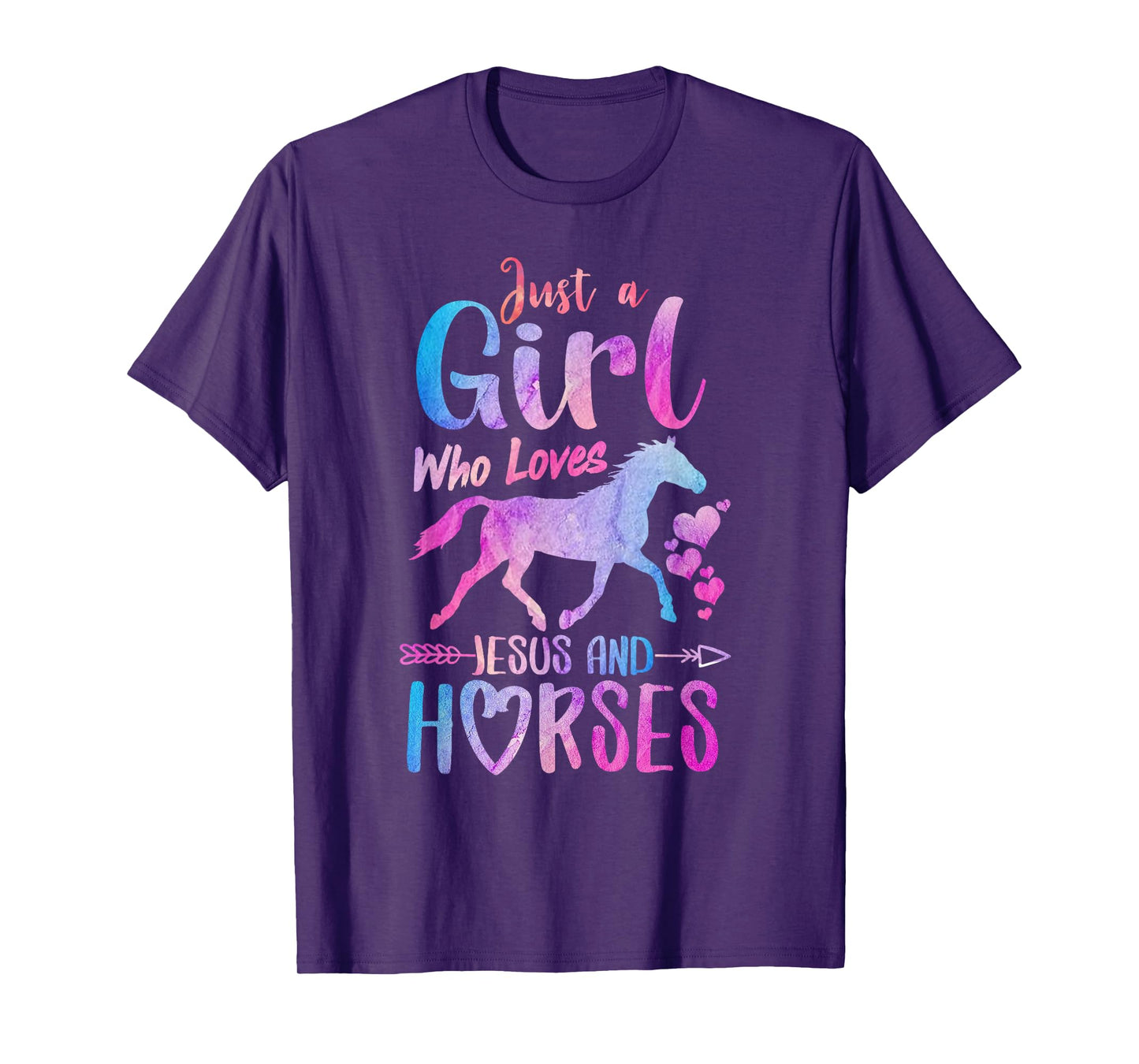 Just A Girl Who Loves Jesus Horses Riding Horse Girls Women T-Shirt