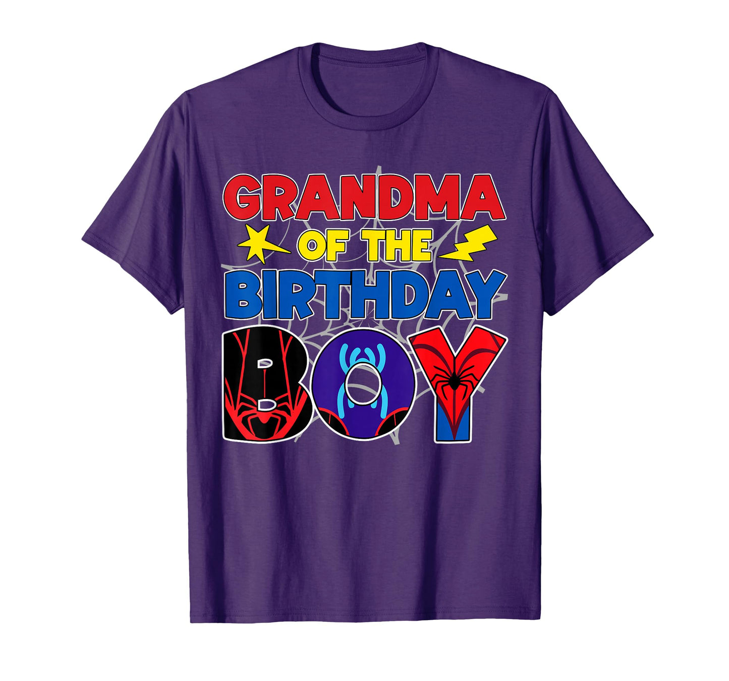 Grandma Of The Birthday Boy Matching Spider Family Birthday T-Shirt