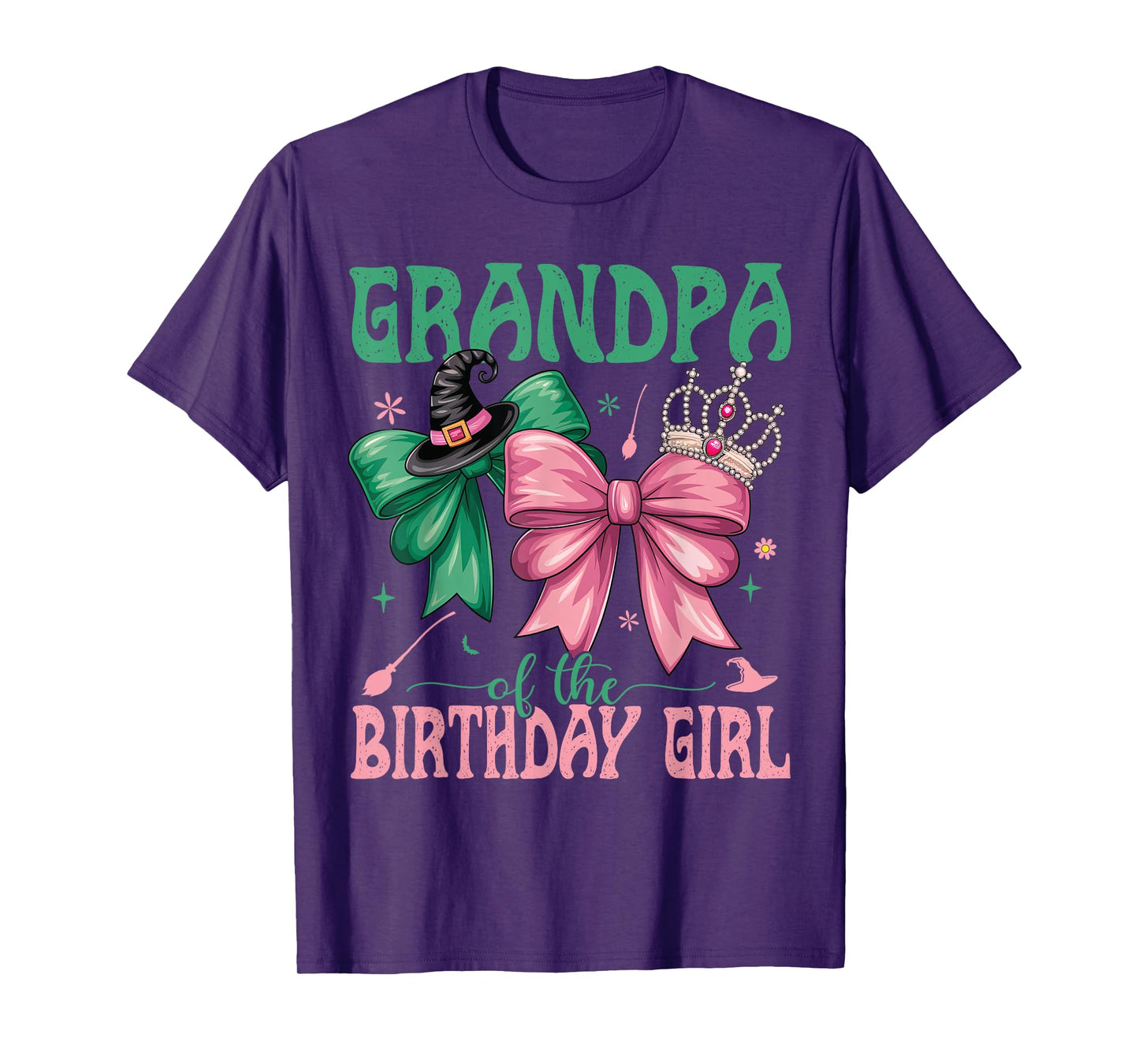 Grandpa Of The Birthday Girl Matching Witch Family Bdy Party T-Shirt