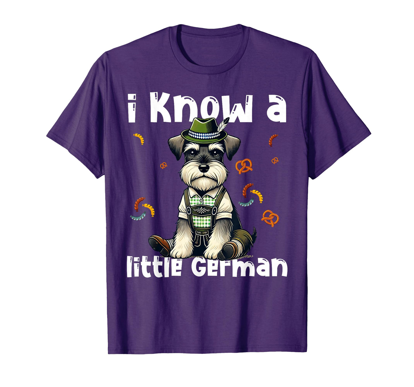 Oktoberfest Miniature Schnauzer I Know Little German Dog T-Shirt