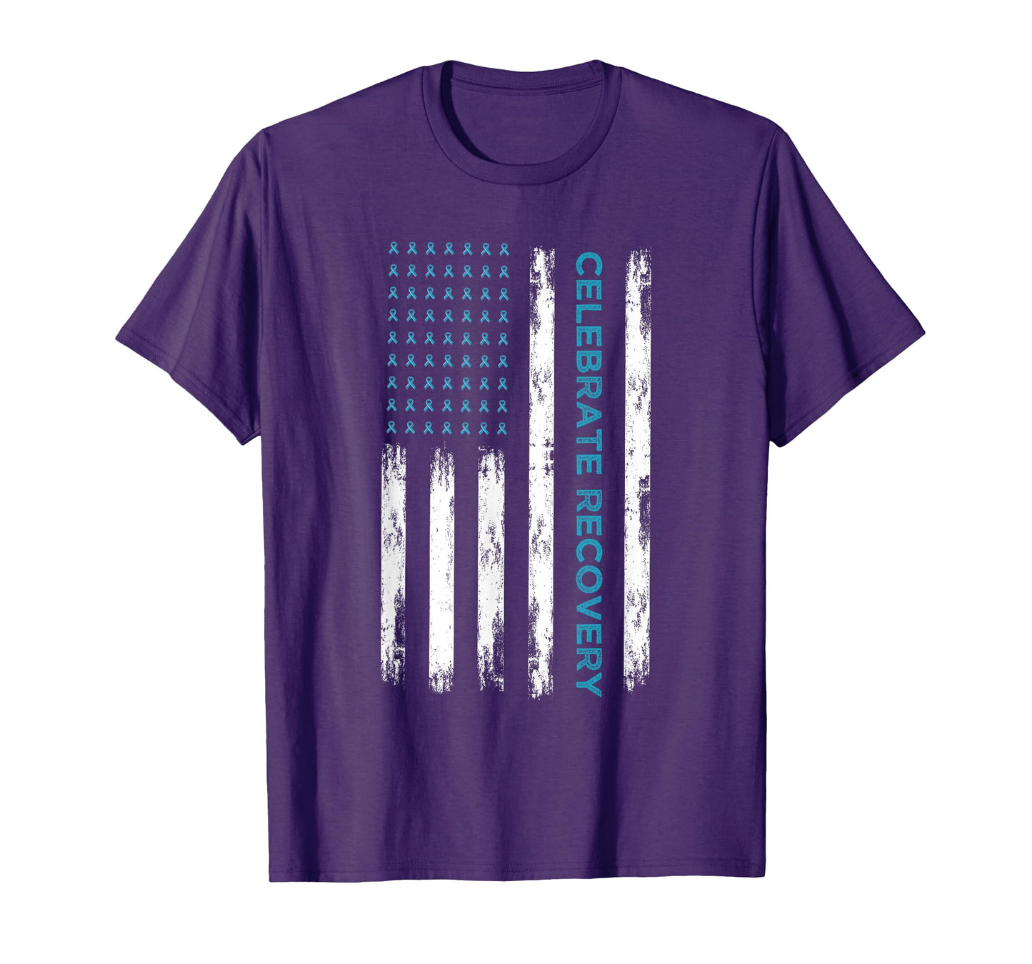 Drug Alcohol Addiction Recovery Celebrate Recovery USA Flag T-Shirt