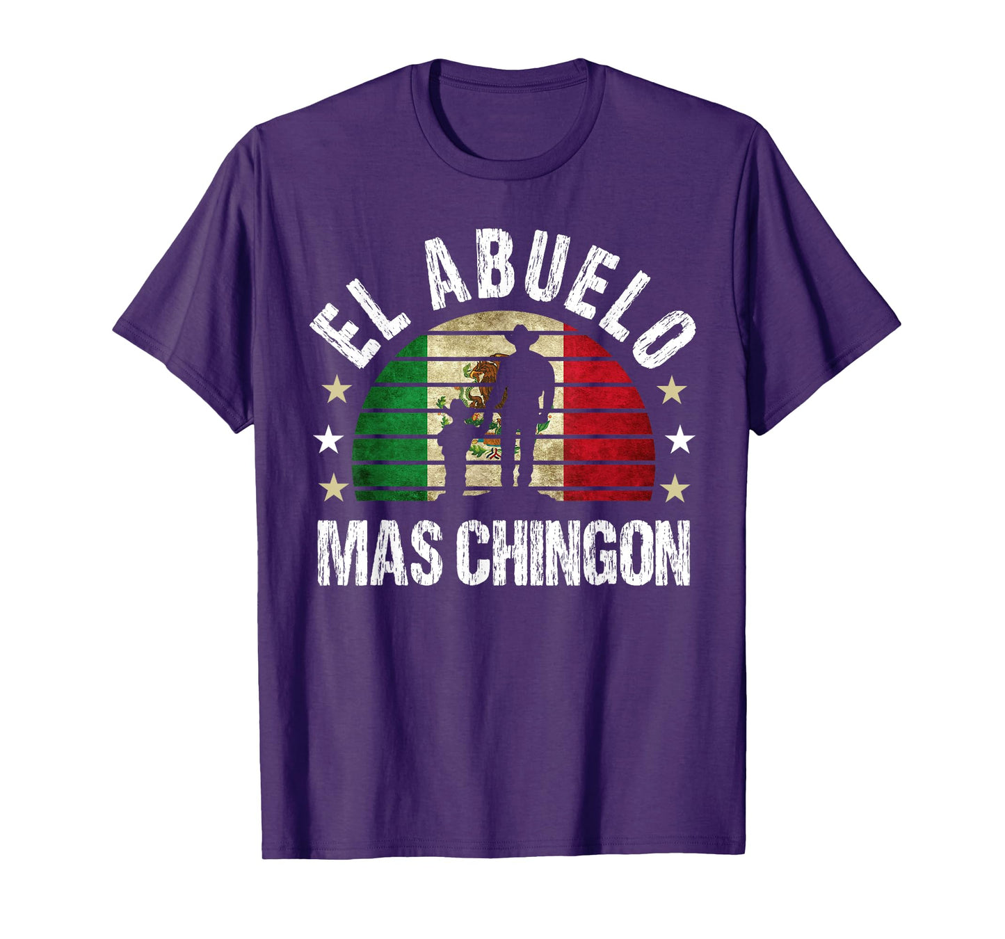 El Abuelo Mas Chingon Mexican Boy Grandpa Cinco De Mayo Flag T-Shirt