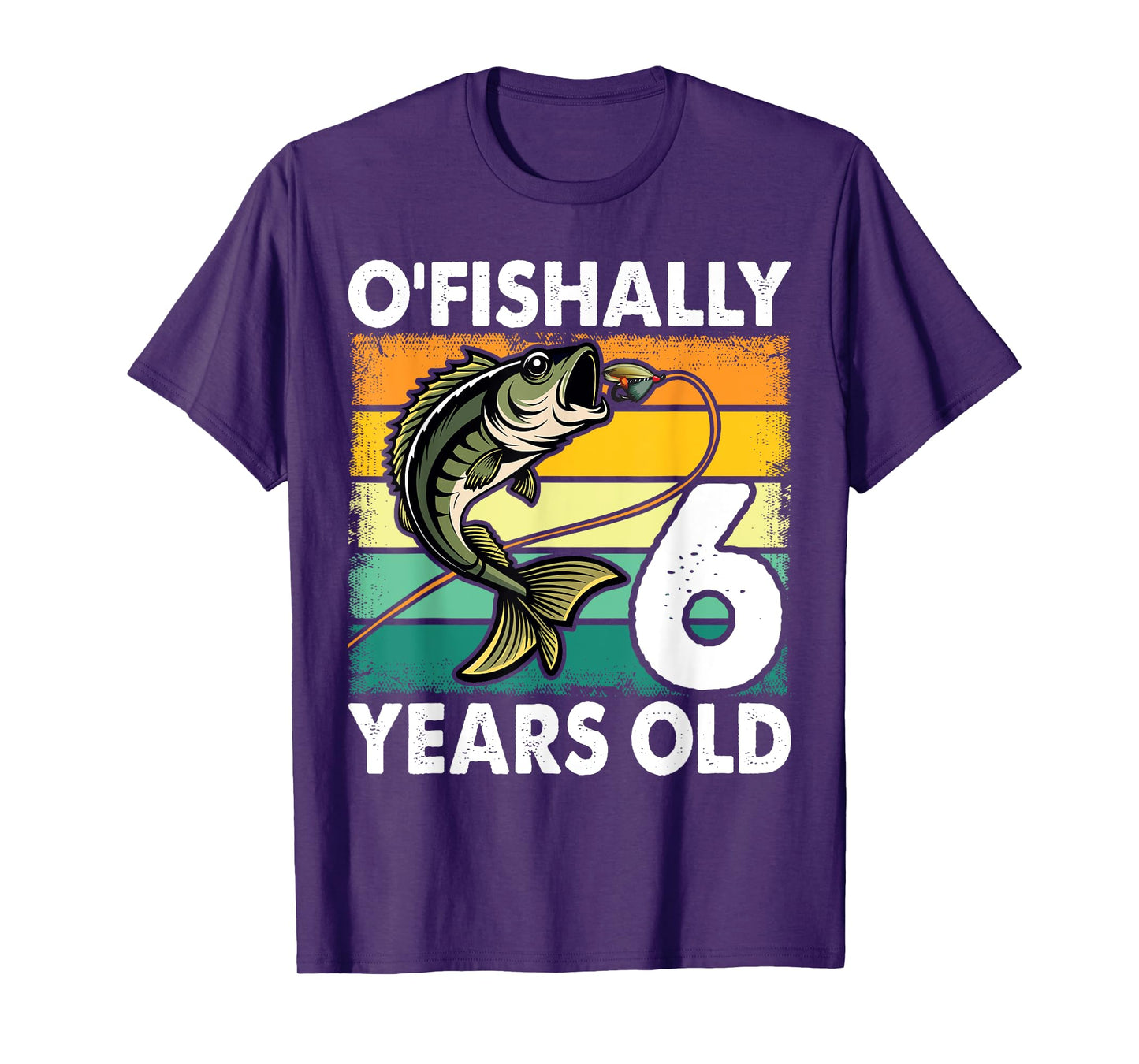 O'Fishally 6 Years Old Fishing Birthday Theme Party 6th T-Shirt