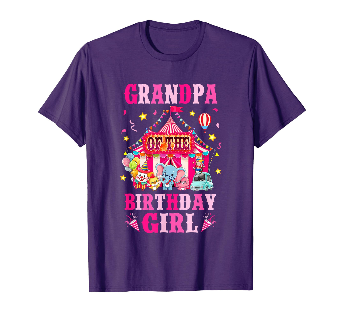 Grandpa Of The Birthday Girl Circus Carnival Family Party T-Shirt