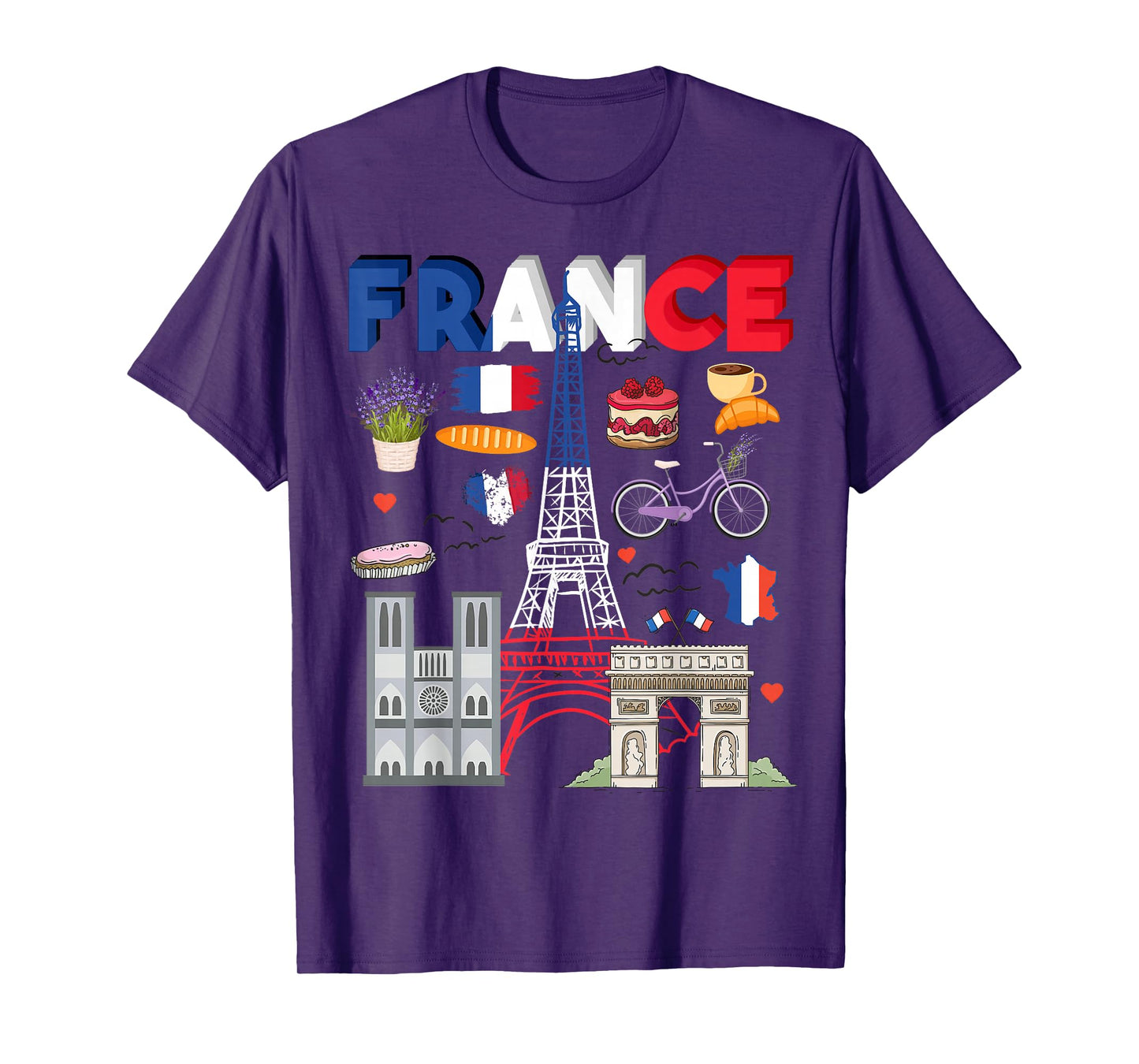 France Flag Outfit Idea For Kids French Flag & Lavender T-Shirt