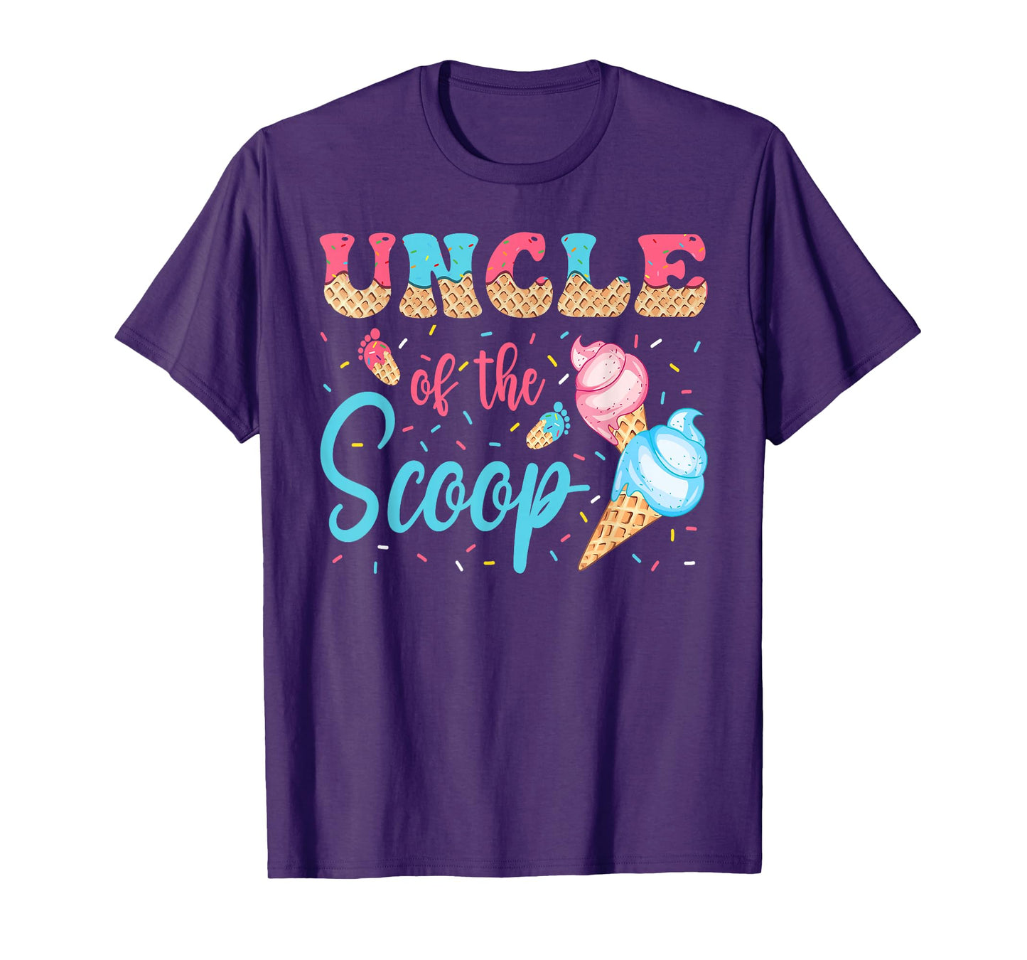 Uncle Of The Scoop Ice Cream Gender Reveal Baby Shower T-Shirt
