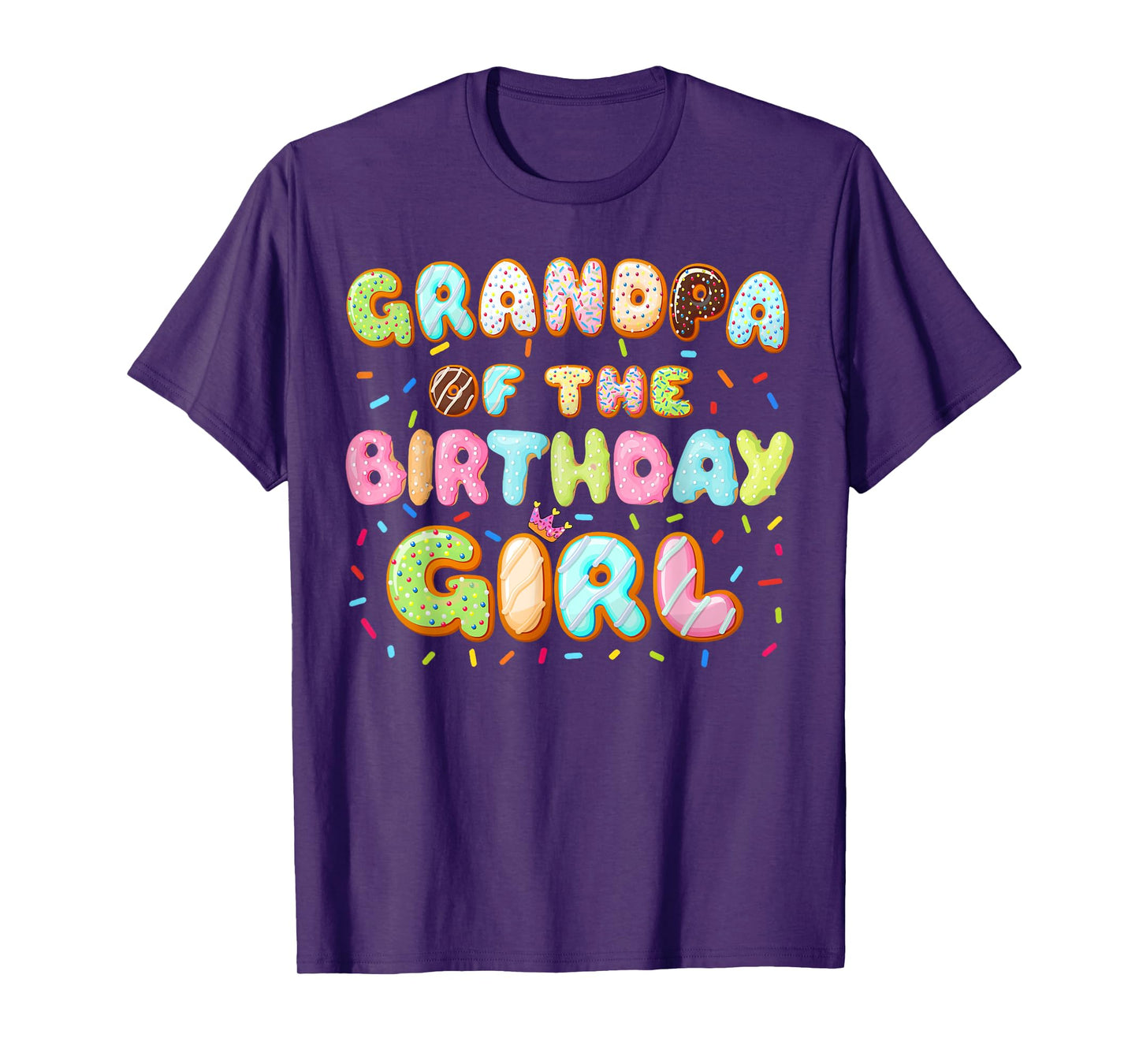 Grandpa Of The Birthday Girl Sweet Donut Birthday Family T-Shirt