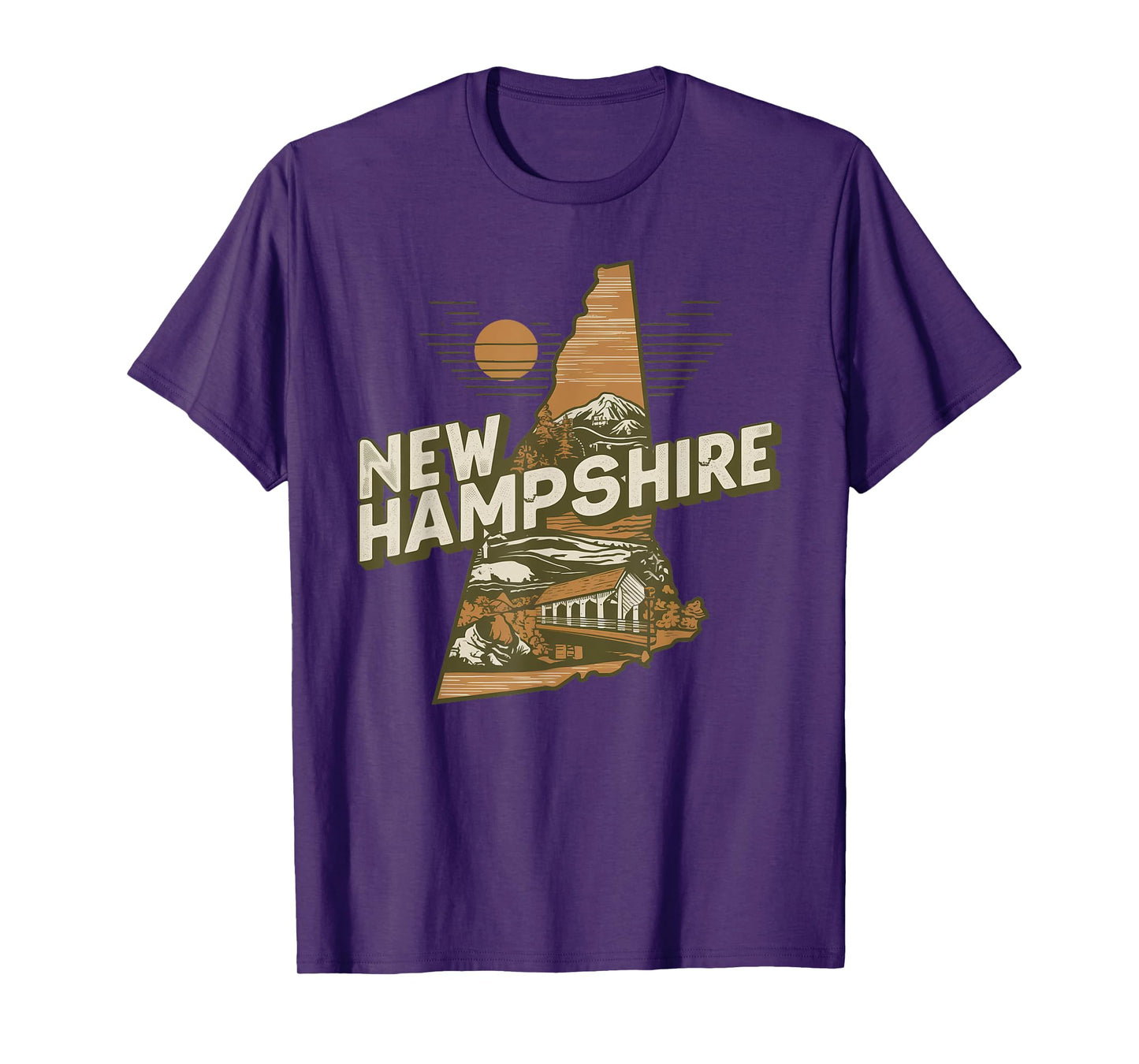 New Hampshire Souvenirs for Men, Women & Kids New Hampshire Retro State T-Shirt - Black, Small