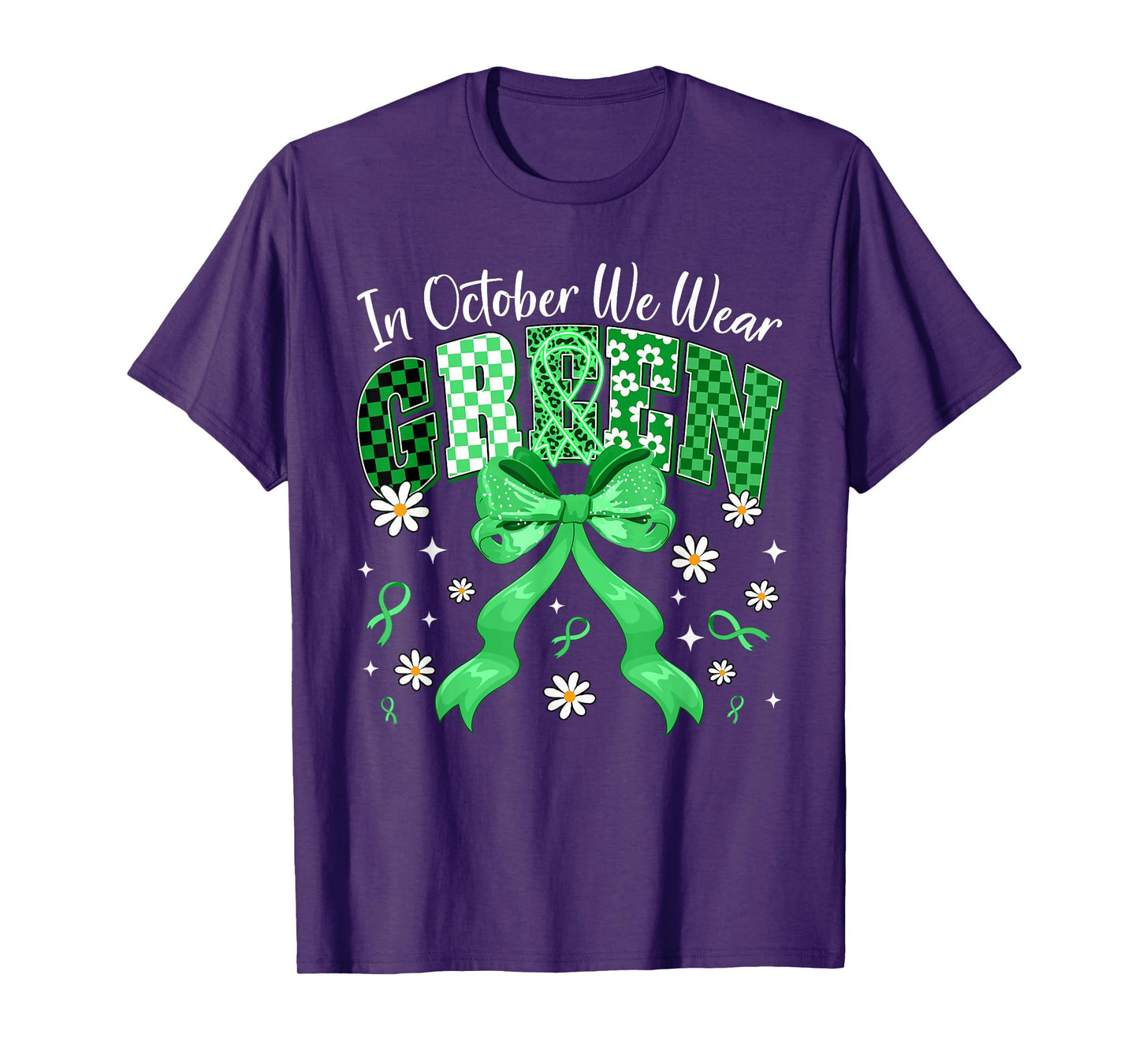 in October We Wear Green for Dwarfism Awareness Girly Women T-Shirt