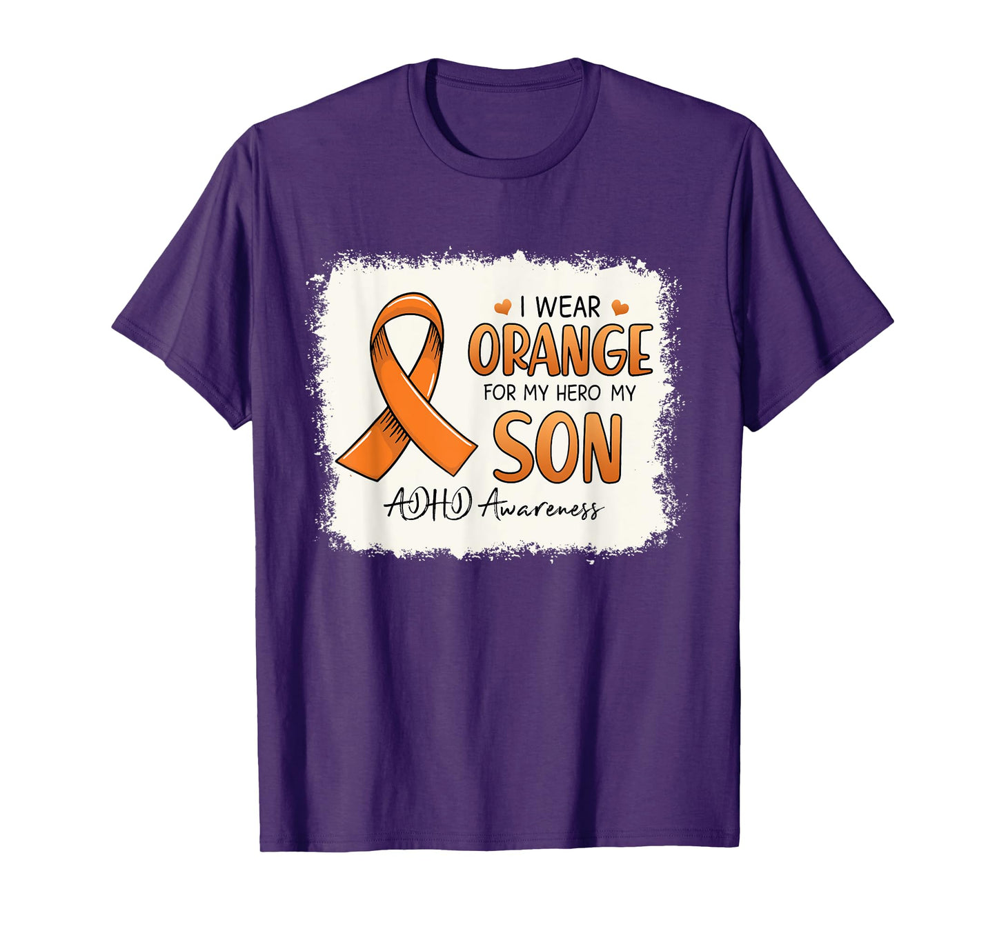 I Wear Orange For My Son Orange Ribbon ADHD Awareness Gift T-Shirt