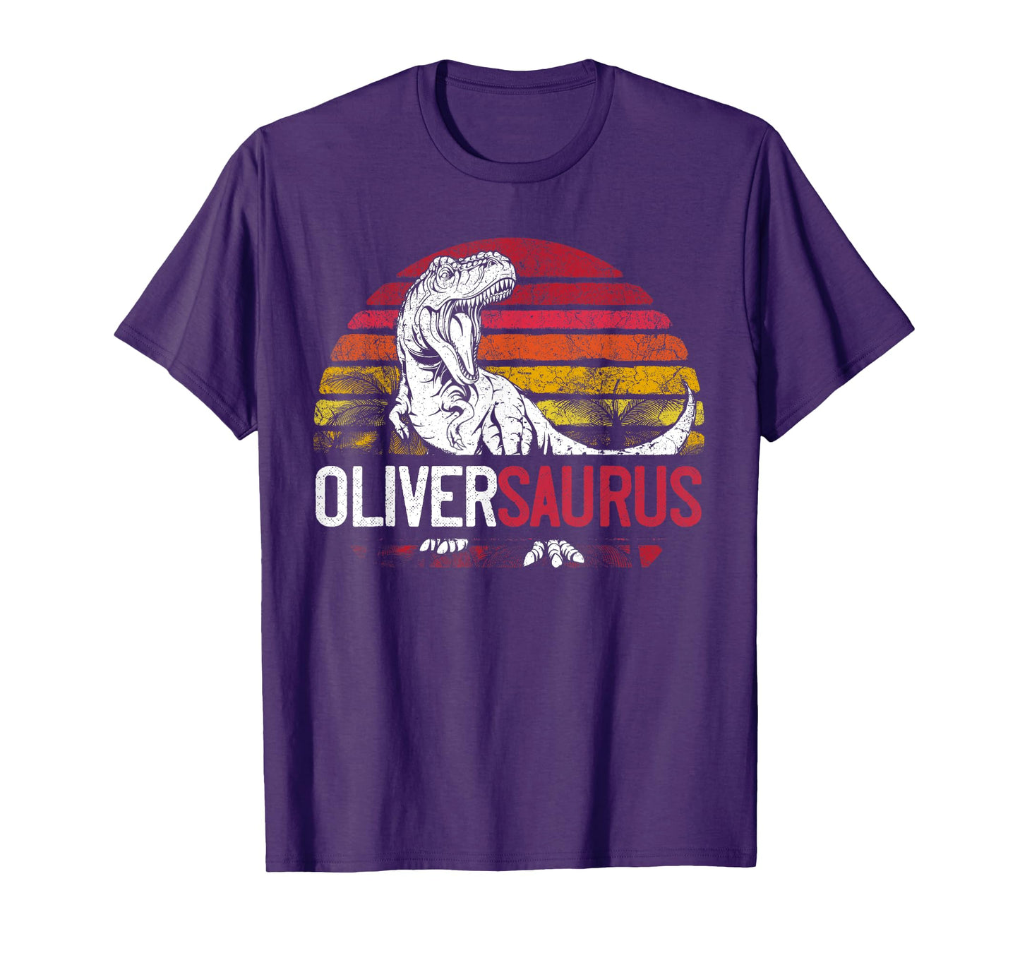 Oliver Saurus Funny Personalized Dinosaur T Rex Name T-Shirt