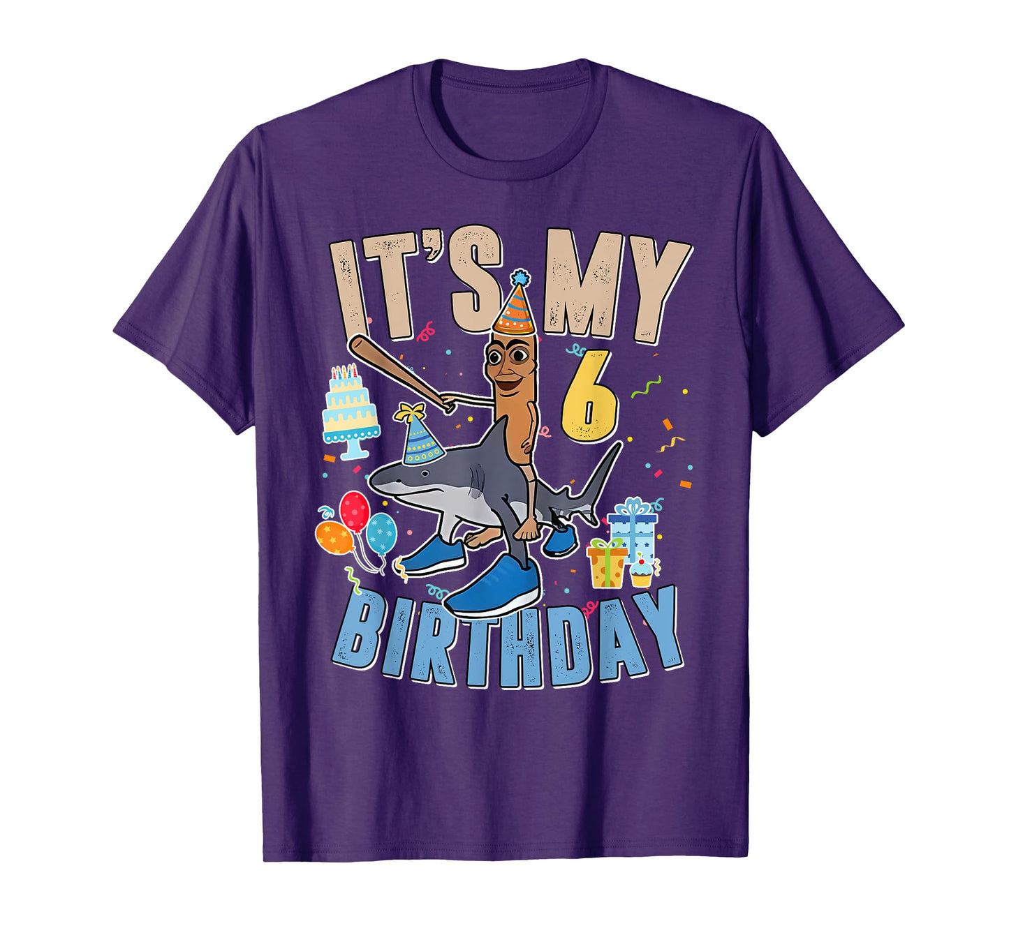 It's My 6th Birthday Tung Tung Tung Sahur Tralalero Tralala T-Shirt