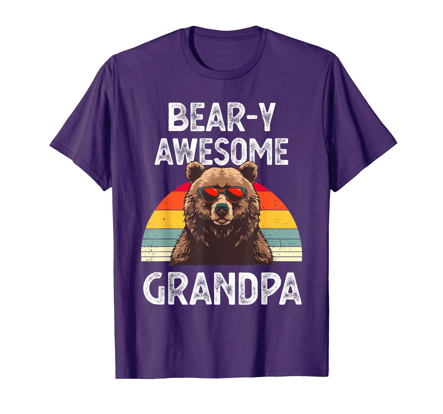 Bear-y Awesome Grandpa Funny Saying Bear Vintage Grandfather T-Shirt