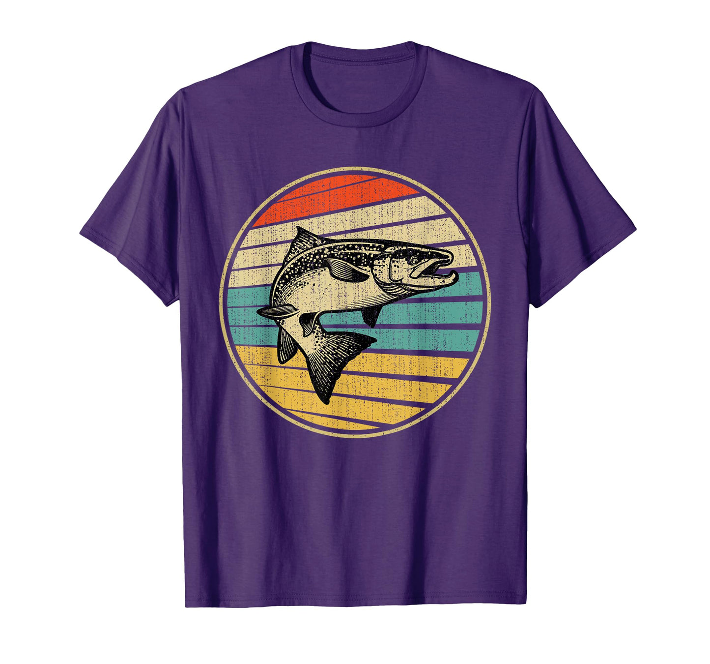 Salmon Fishing Fish Vintage Retro 70s 80s Fisherman Funny T-Shirt