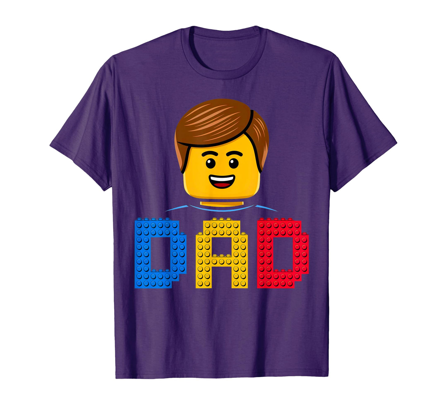 Family Dad Master Builder Building Bricks Blocks Fathers Day T-Shirt