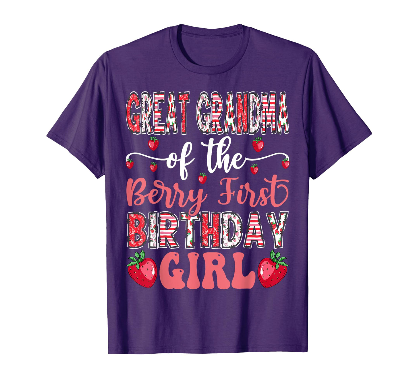 Great Grandma Of The Berry First Birthday Girl Strawberry T-Shirt