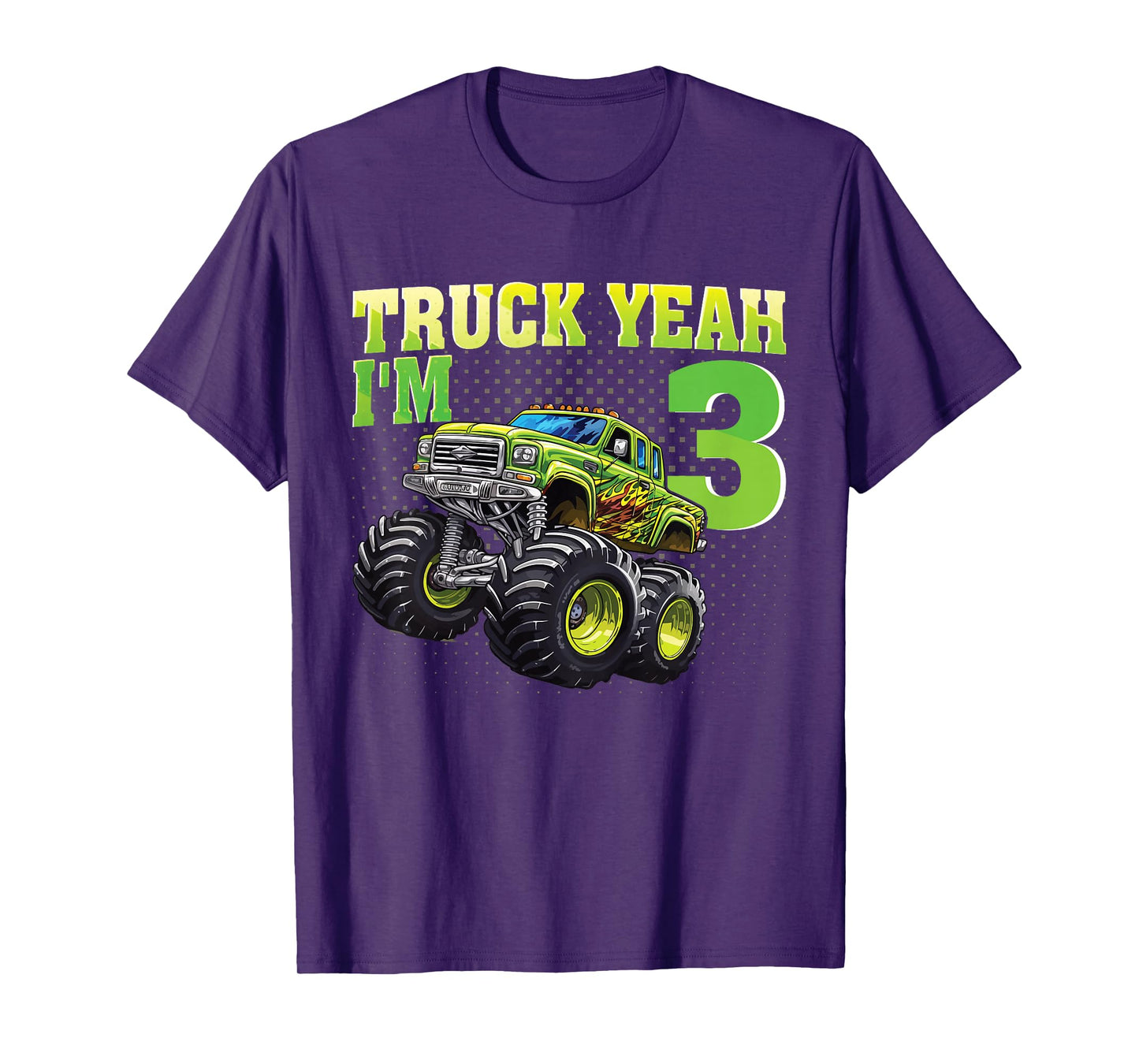 Truck Yeah I'M 3 Monster Truck Kids 3rd Birthday Party T-Shirt