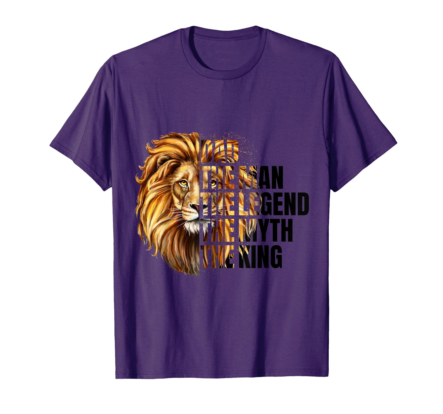 Mens DAD THE MAN THE MYTH THE LEGEND LEOPARD LION FATHER'S DAY T-Shirt