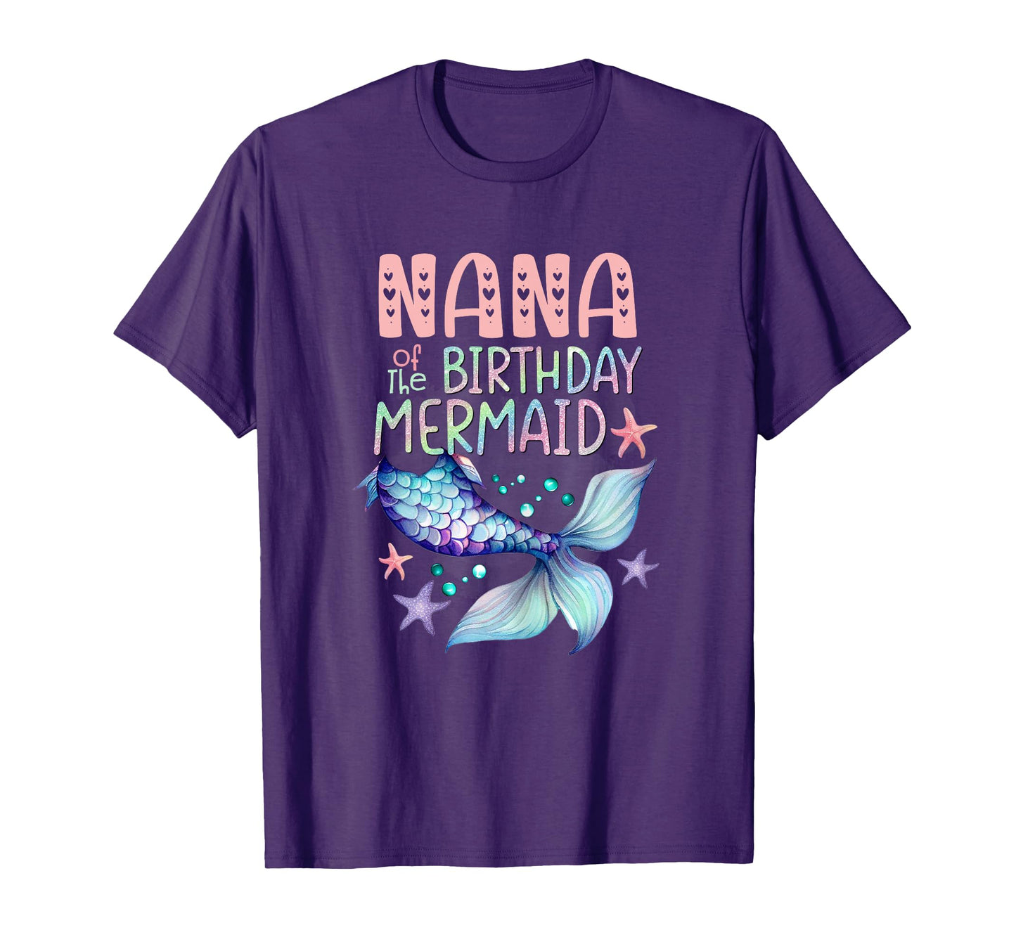 Nana Of The Birthday Mermaid Family Matching Party Squad T-Shirt