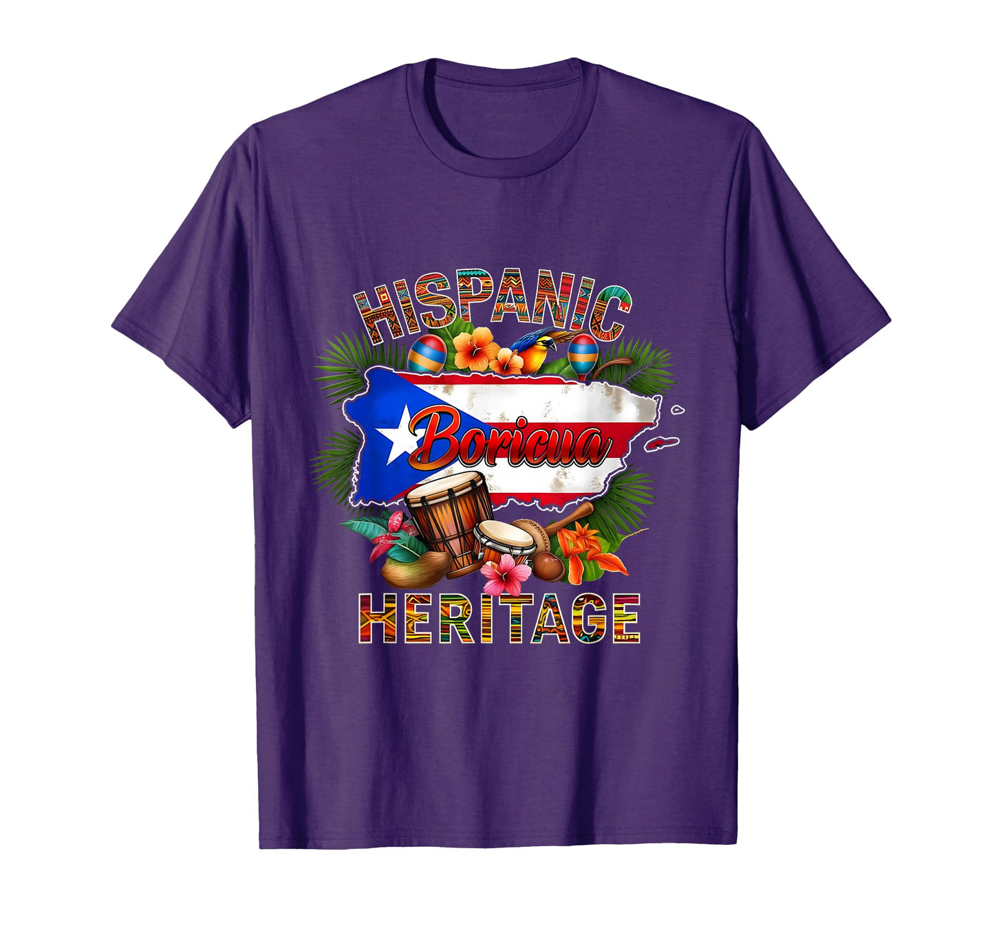 Heritage Puerto Rico Hispanic Boricua Flag Month Tree Roots T-Shirt