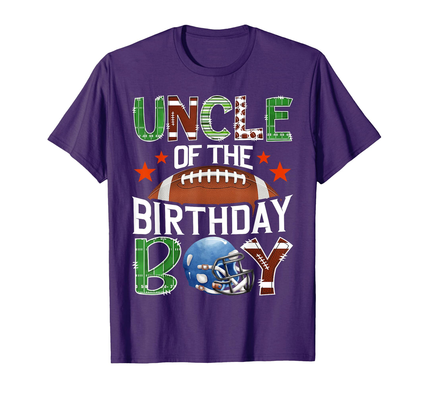 Uncle Of The Birthday Boy Football 1St Year Down Birthday T-Shirt