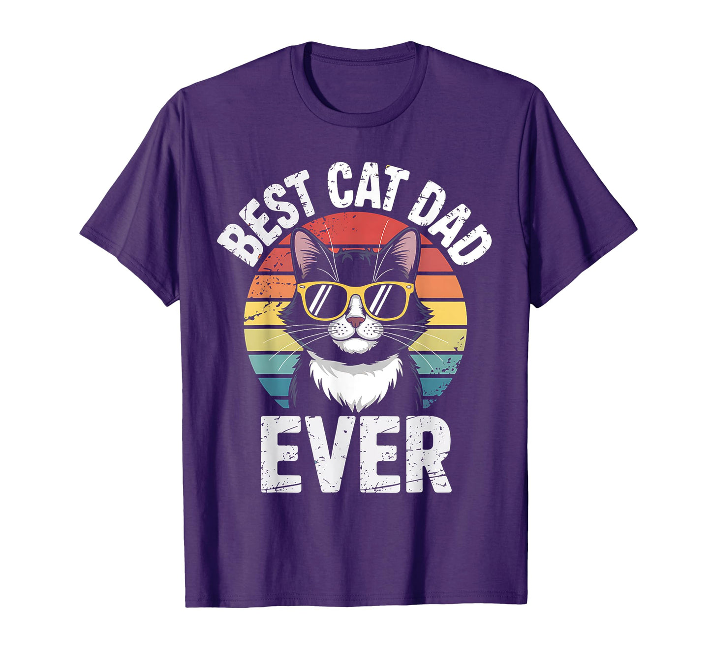 Best Cat Dad Ever Vintage Cat Daddy Funny Cat Fathers Day T-Shirt for Men