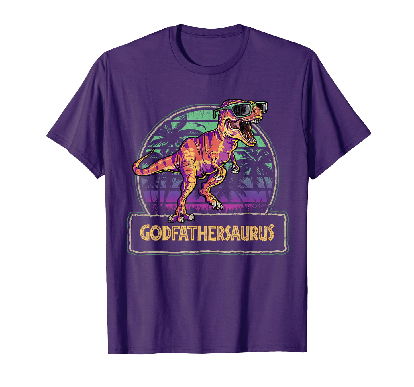Godfathersaurus T Rex Dinosaur Godfather Saurus Matching T-Shirt
