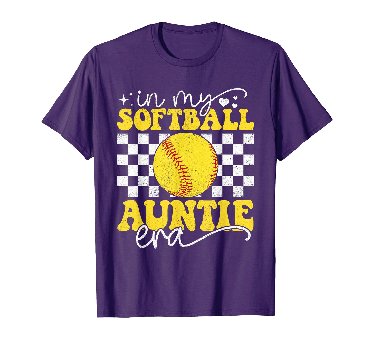 In My Softball Auntie Era Groovy Retro Proud Softball Auntie T-Shirt