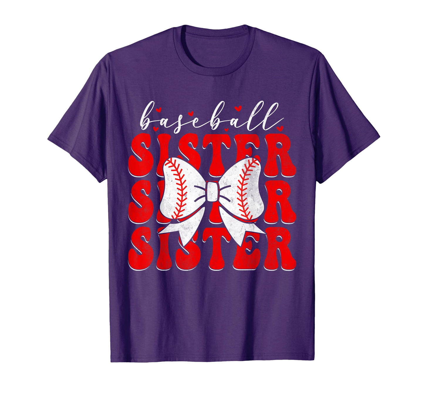 Baseball Sister Coquette Bow Sport Lover Sister Mother's Day T-Shirt