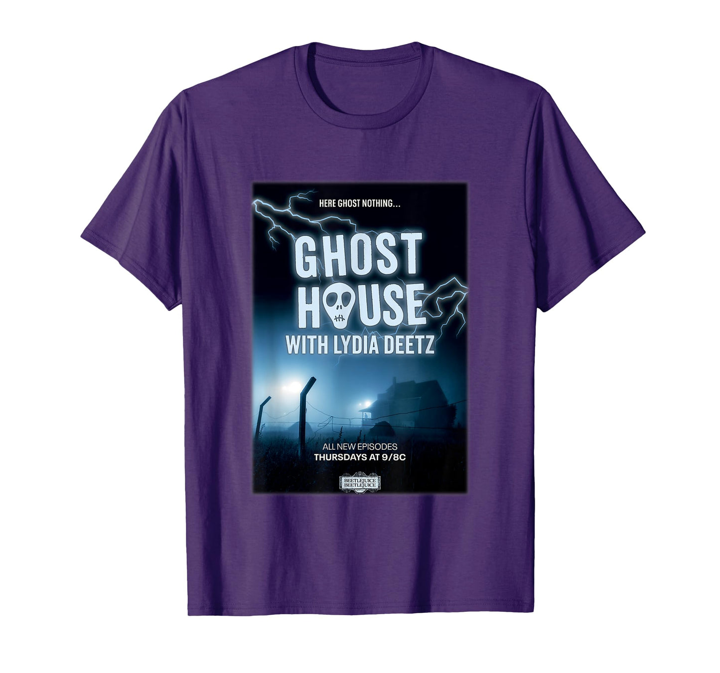 Beetlejuice Beetlejuice Ghost House With Lydia Deetz Poster T-Shirt