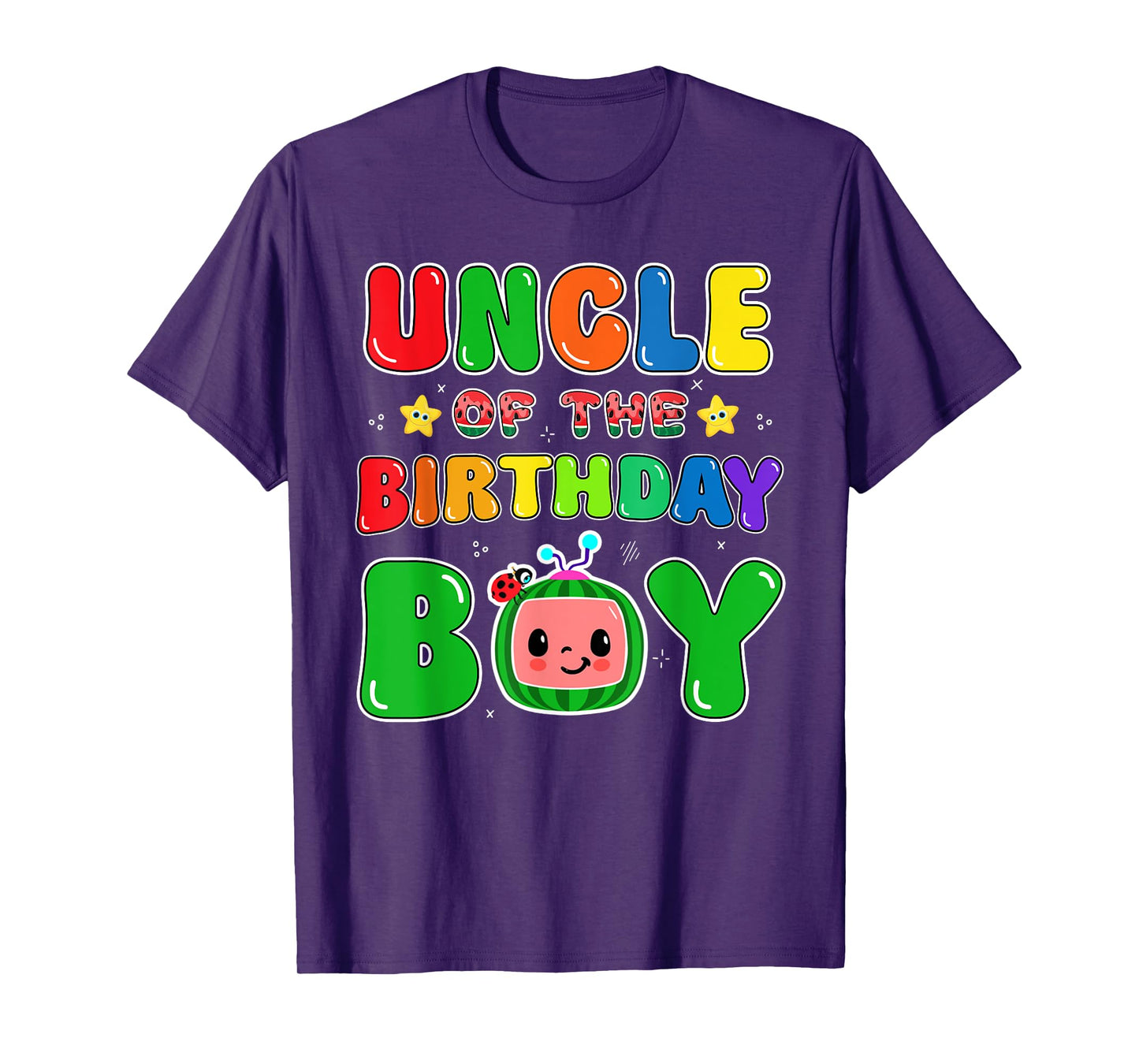Uncle of The Birthday Boy Funny Melon Family Party Matching T-Shirt