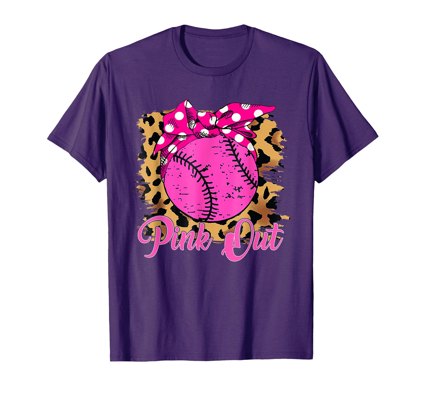 Funny Pink Out Breast Cancer Awareness Pink Ribbon Softball T-Shirt