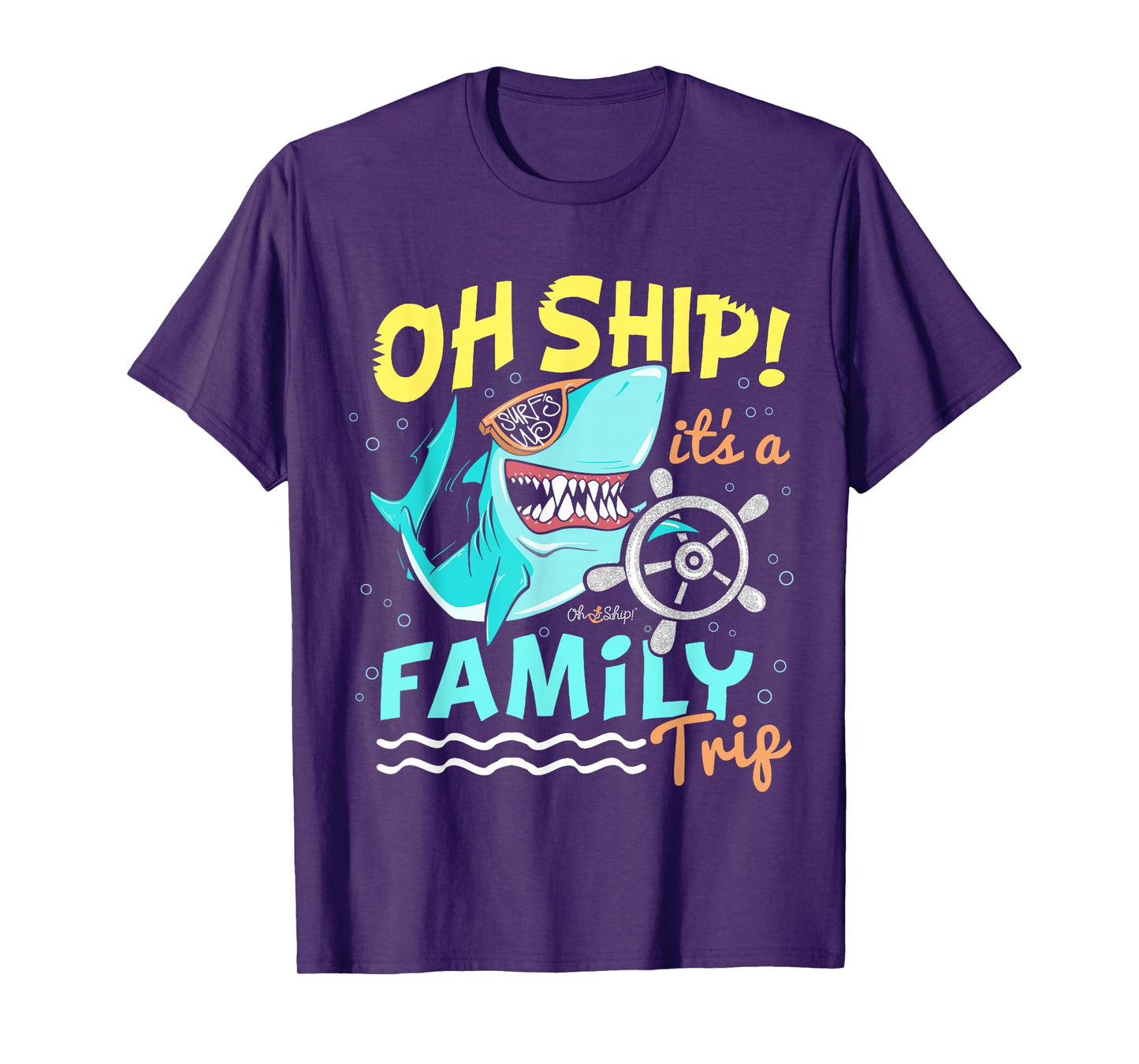 Oh Ship It’s A Family Trip, Shark Matching Family Cruise T-Shirt