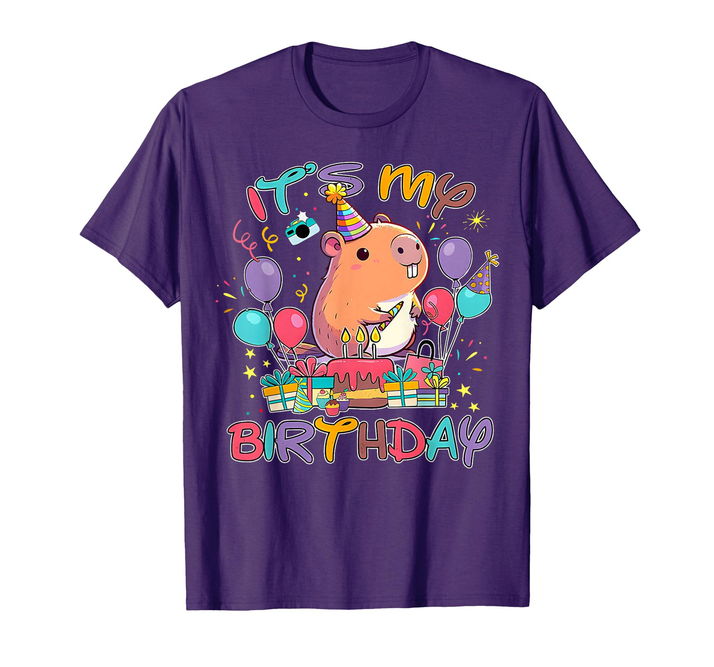 It's My Birthday Capybara Lovers Birthday Party Boys Girls T-Shirt