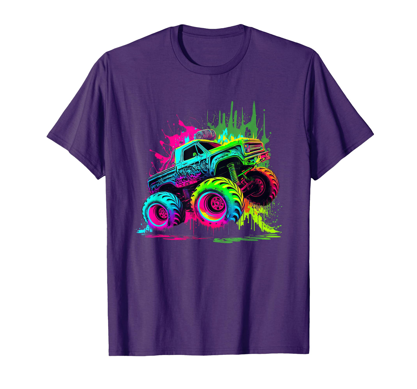 Monster Truck Retro Colorful Graffiti Shirt Youth Kid Adults T-Shirt
