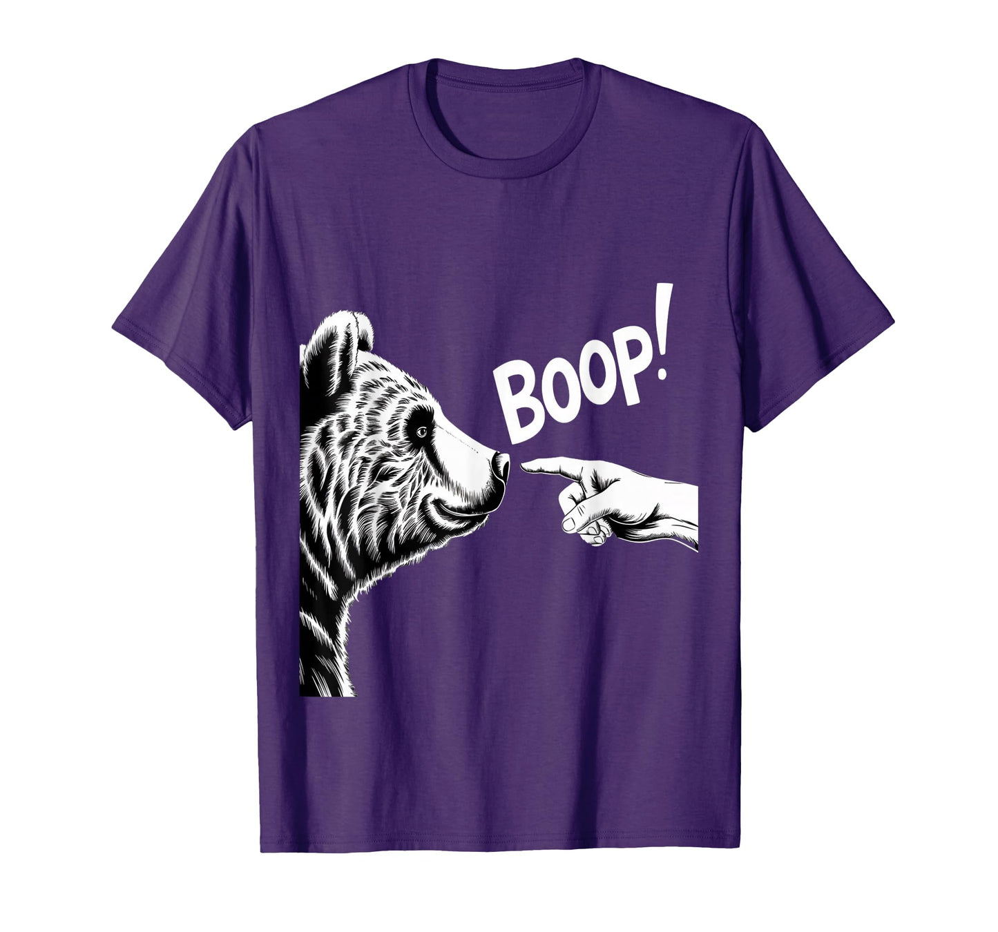 Funny Bear Boop Finger Nose Design T-Shirt