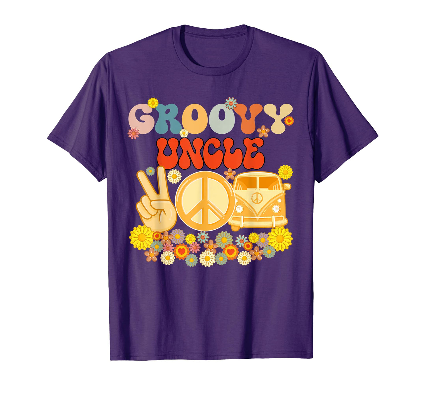 Groovy Uncle Retro Matching Family Baby Shower Father's Day T-Shirt