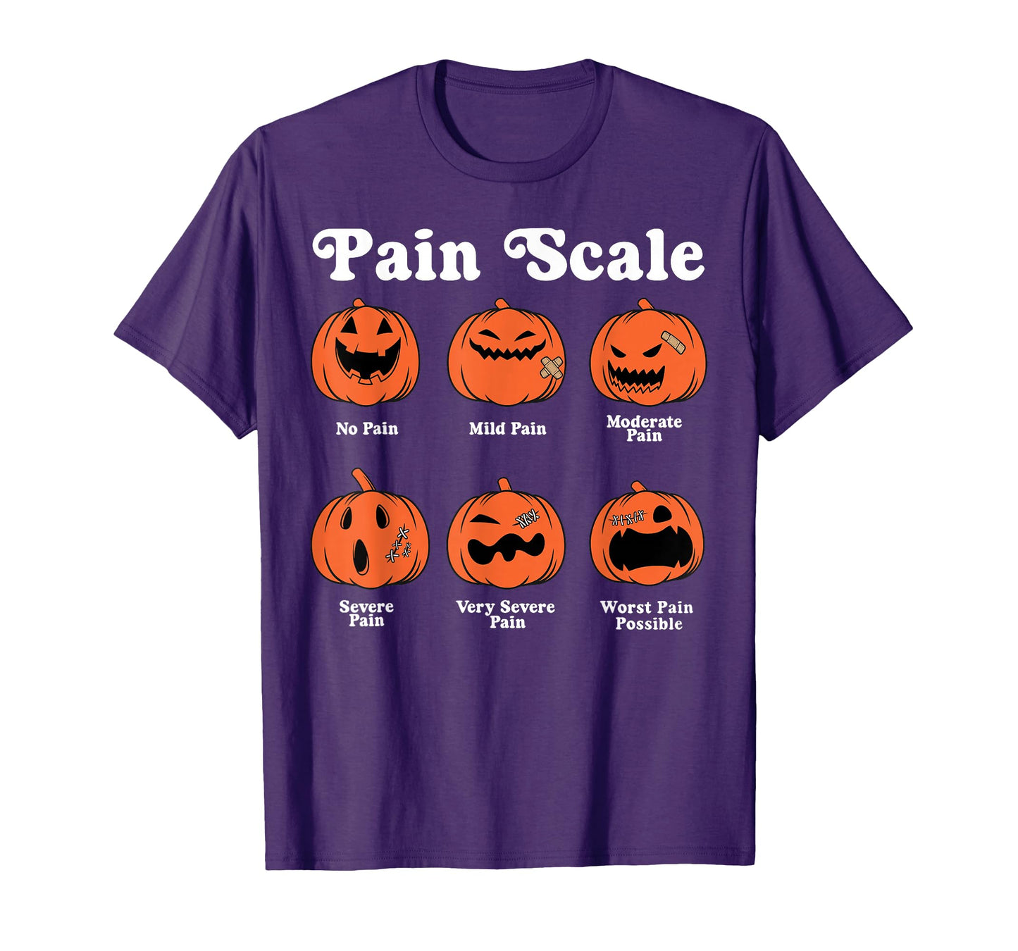 Pain Scale Pumpkin Pain Assessment Trauma Nurse Halloween T-Shirt