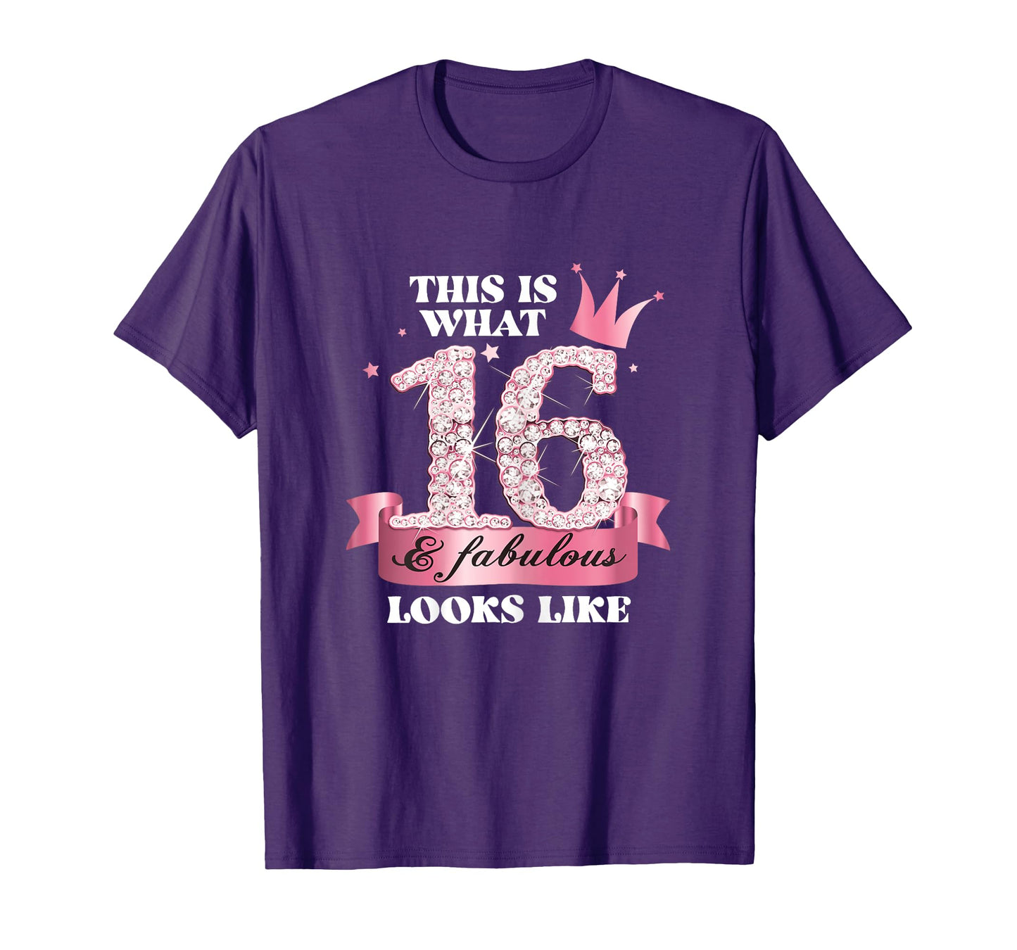 16 & Fabulous I Pink Black Party Group Photo Outfit T-Shirt