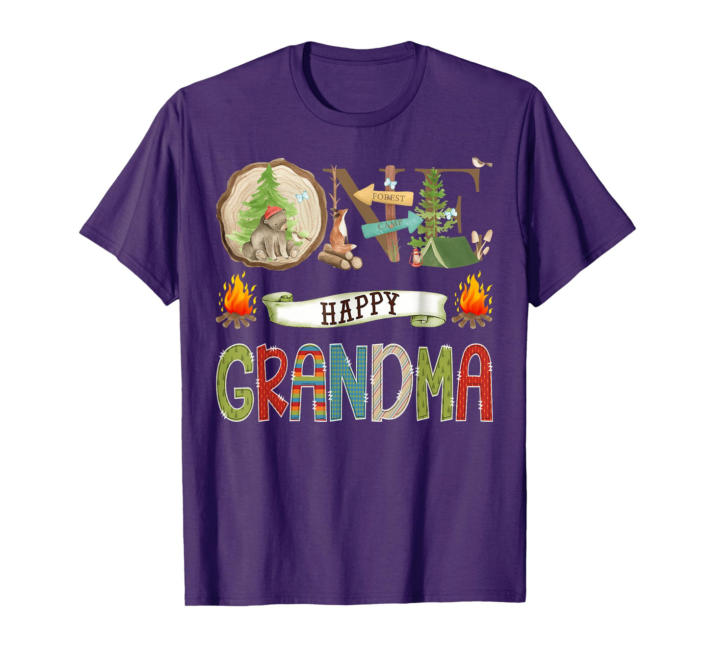 One Happy Grandma Camper 1St Birthday Camping Bear T-Shirt