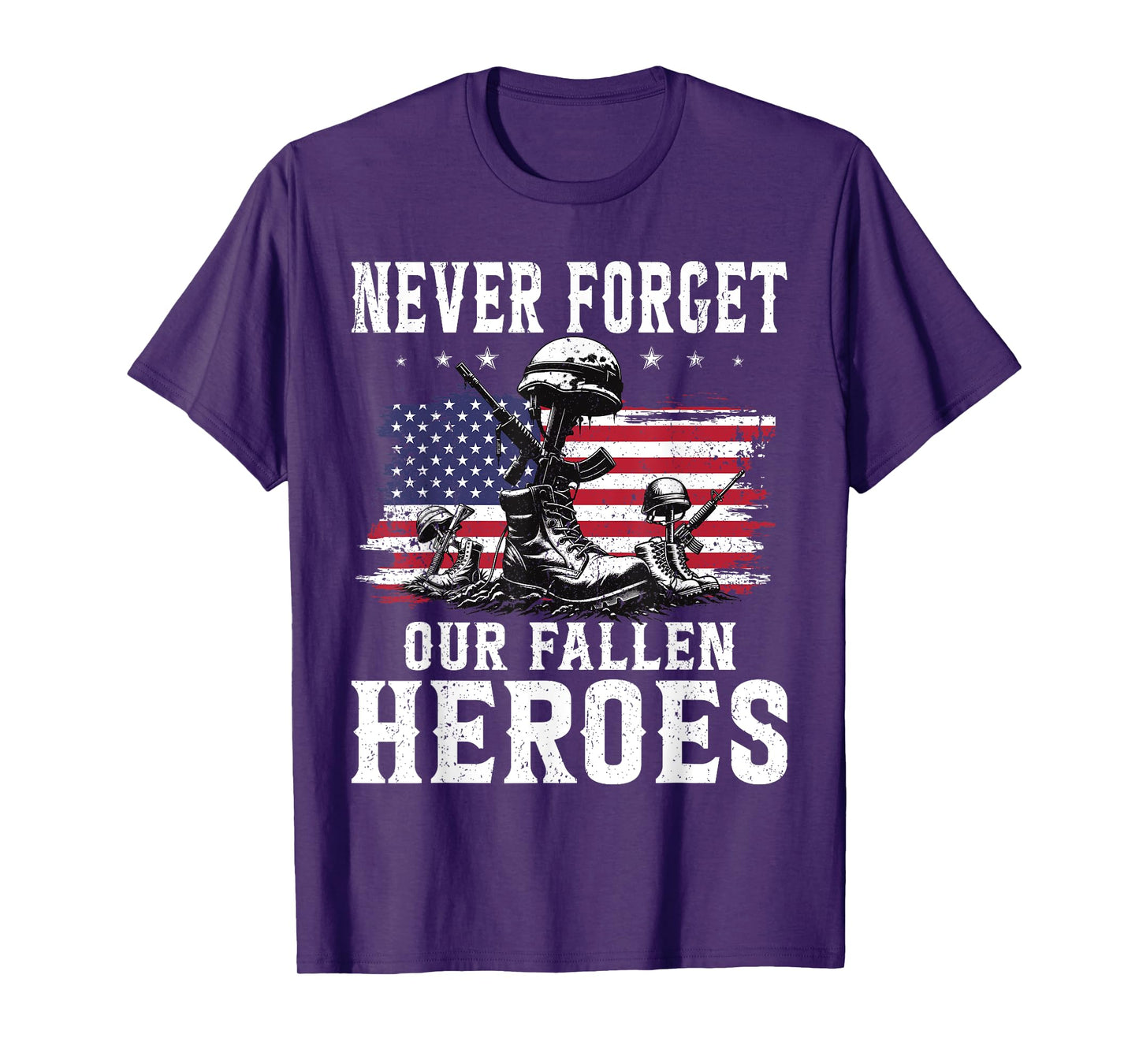 Never Forget Our Fallen Heroes Memorial Day Veterans Day T-Shirt